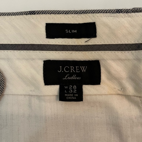 J.Crew cotton light gray and navy window pane trousers, size 28 - Picture 4 of 5